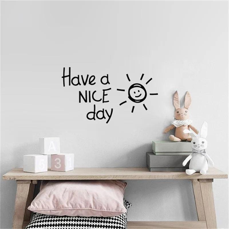 Have a NICE Day Lovely Sun Vinyl Wall Sticker Living Room Bedroom Home Decoration Decals Art English Alphabet Stickers Wallpaper - petguardiansupplies