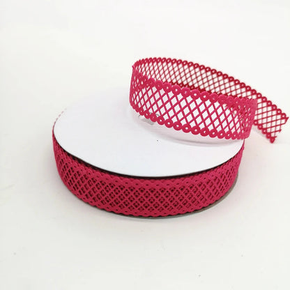 5 yards 7/8"(22mm) Plain Hollow Mesh Grid Lace Ribbon Tape For Bowknot Clips Crafts Wedding Party Decorations - petguardiansupplies