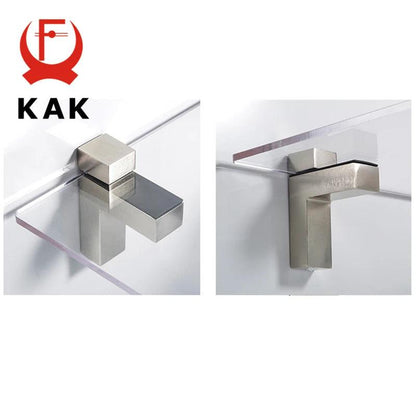 KAK Zinc Alloy Adjustable Glass Shelf Holder Glass Clamps Shelf Support Bracket Chrome Alloy Shelf Holder Glass Shelf Bracket - petguardiansupplies