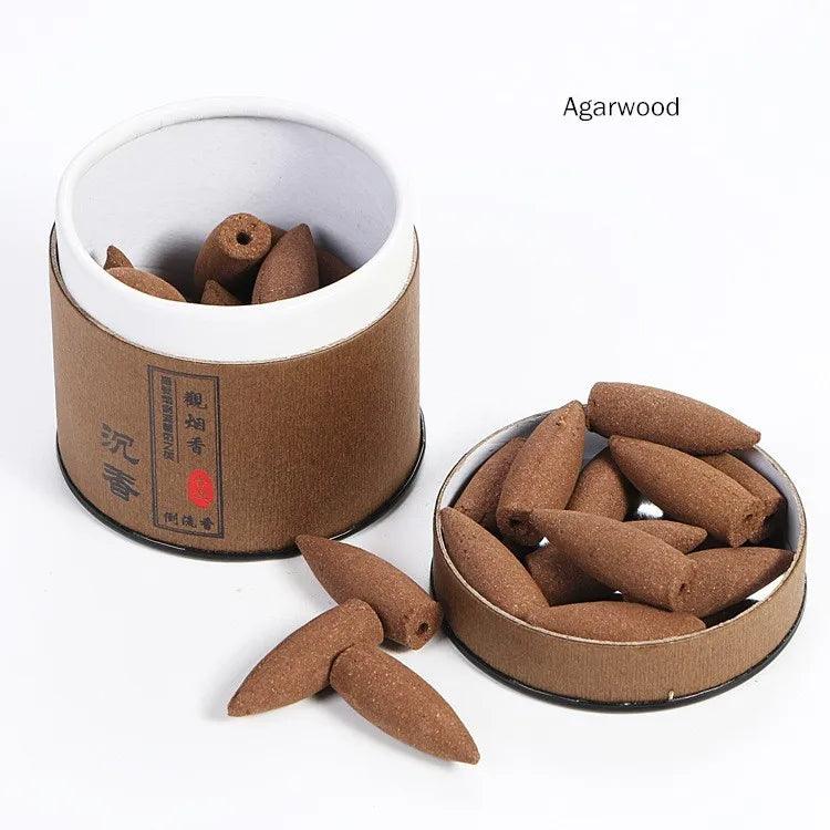 100% Natural Sandalwood Backflow Incense Cones Handmade Agarwood Cones Incense Help Sleep Wormwood Incenso Drive Away Mosquitoes - petguardiansupplies