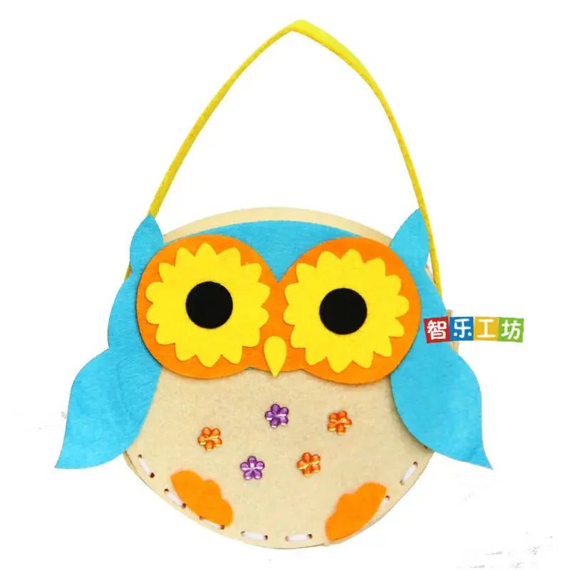 4Pcs Children Cartoon Non-woven Handicraft Toys Kids Handmade Bag DIY Animal Flower Handbags Crafts Art Sewing Toy Craft Decor - petguardiansupplies