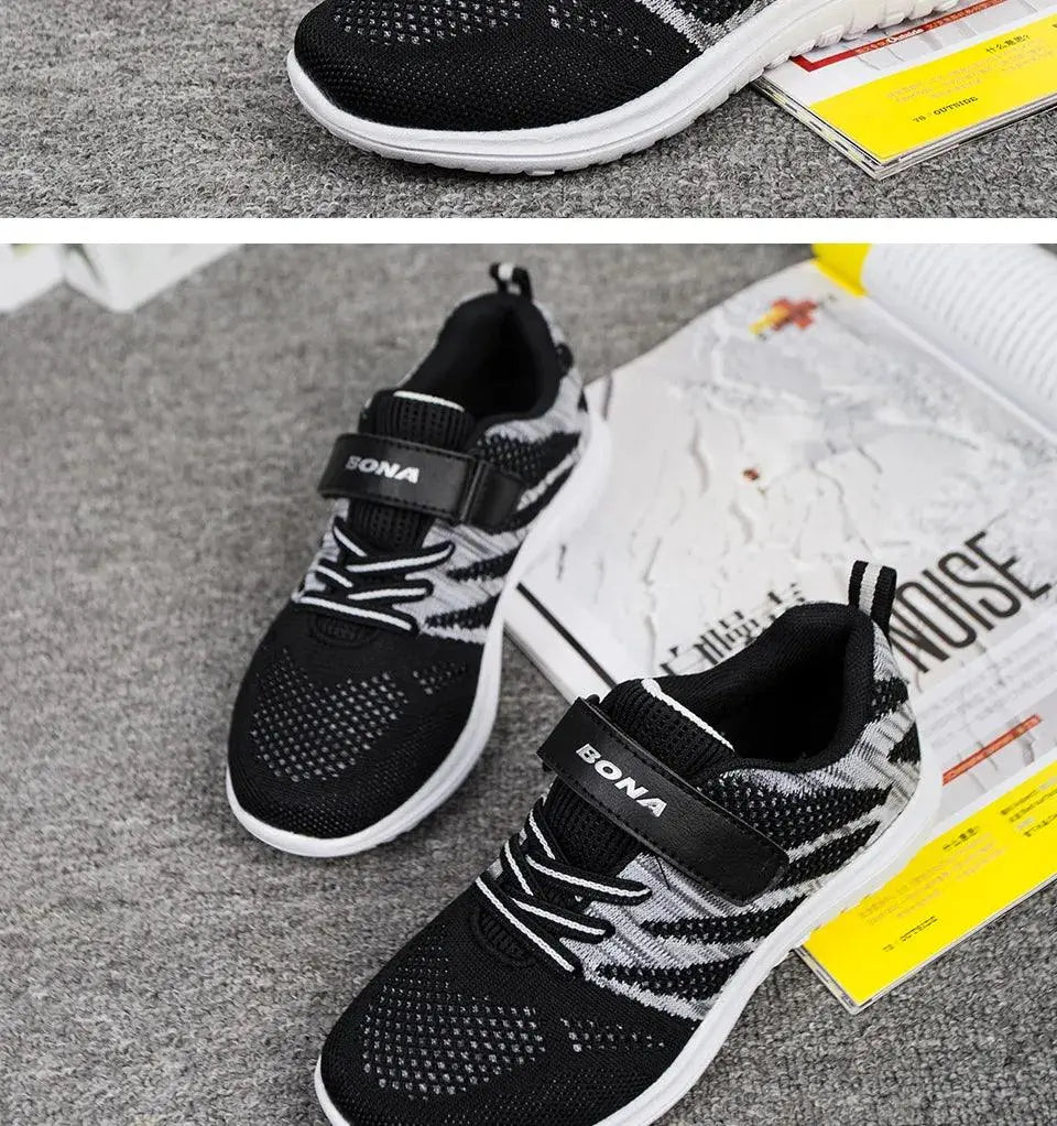 BONA New Arrival Popular Style Children Casual Shoes Mesh Sneakers Boys & Girls Flat Child Running Shoes Light Fast Free Shippin - petguardiansupplies