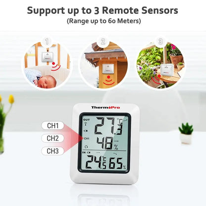 ThermoPro TP60C 60M Wireless Digital Indoor Outdoor Thermometer Hygrometer Weather Station For Home - petguardiansupplies