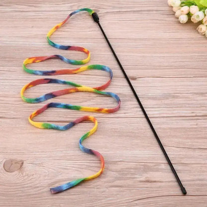 Cat Toys Cute Funny Colorful Rod Teaser Wand Plastic Pet Toys for Cats Interactive Stick Pet Teaser Cat Supplies - petguardiansupplies