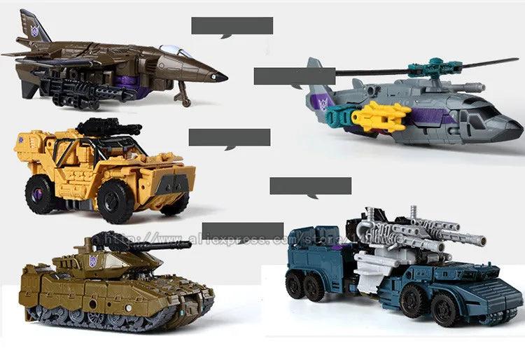 Haizhixing 5 IN 1 Transformation Robot Car Toys Anime Devastator Aircraft Tank Model KO Boys Truck Collection Kid Adult Gift - petguardiansupplies