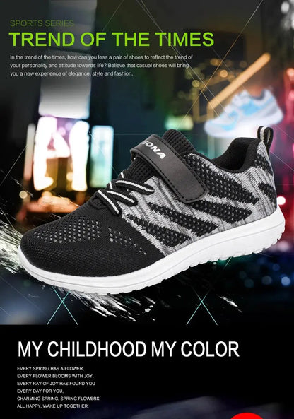 BONA New Arrival Popular Style Children Casual Shoes Mesh Sneakers Boys & Girls Flat Child Running Shoes Light Fast Free Shippin - petguardiansupplies