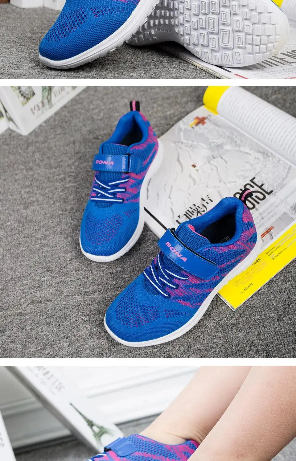 BONA New Arrival Popular Style Children Casual Shoes Mesh Sneakers Boys & Girls Flat Child Running Shoes Light Fast Free Shippin - petguardiansupplies