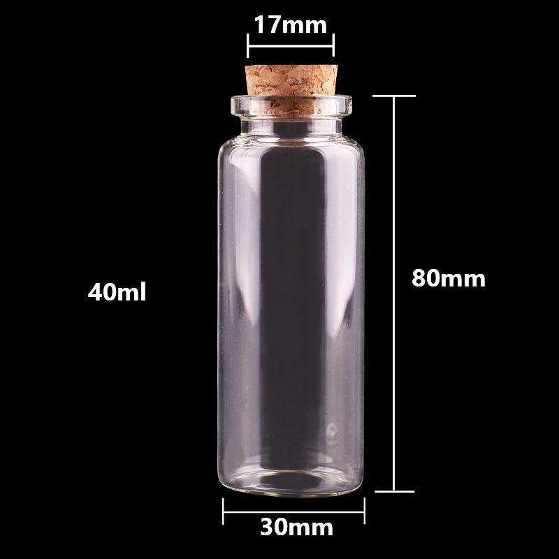 24pcs 10ml 15ml 20ml 25ml 30ml Cute Clear Glass Bottles with Cork Stopper Empty Spice Bottles Jars DIY Crafts Vials - petguardiansupplies