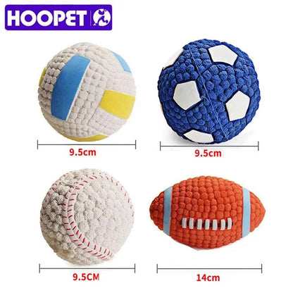 HOOPET Pet Dog Toy Balls Squeak Puppy Toys Interesting Tennis Football Tooth Cleaning Toys for Dogs - petguardiansupplies