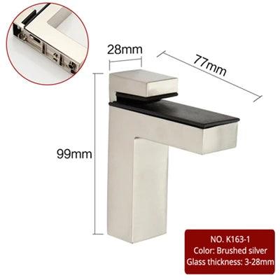 KAK Zinc Alloy Adjustable Glass Shelf Holder Glass Clamps Shelf Support Bracket Chrome Alloy Shelf Holder Glass Shelf Bracket - petguardiansupplies