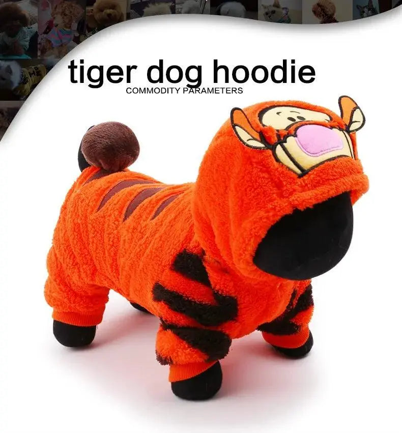 Petcircle New Hot Sale Pet Dog Clothes Tiger Dog Winter Coats Warm Dog Hoodies For Chihuahua Small And Large Dog Costumes - petguardiansupplies