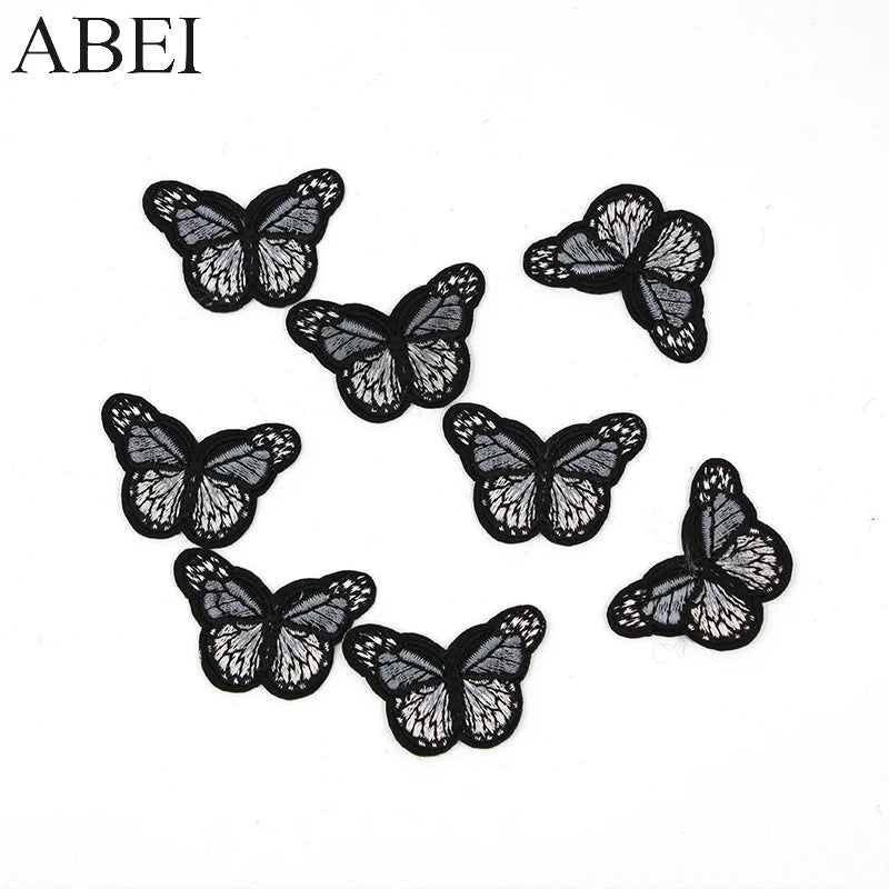 10pcs/lot Butterfly Stickers Clothes Jeans Iron Patches Diy Appliqued for Bags Shoes Handmade Sweater appliques Motif Badge - petguardiansupplies