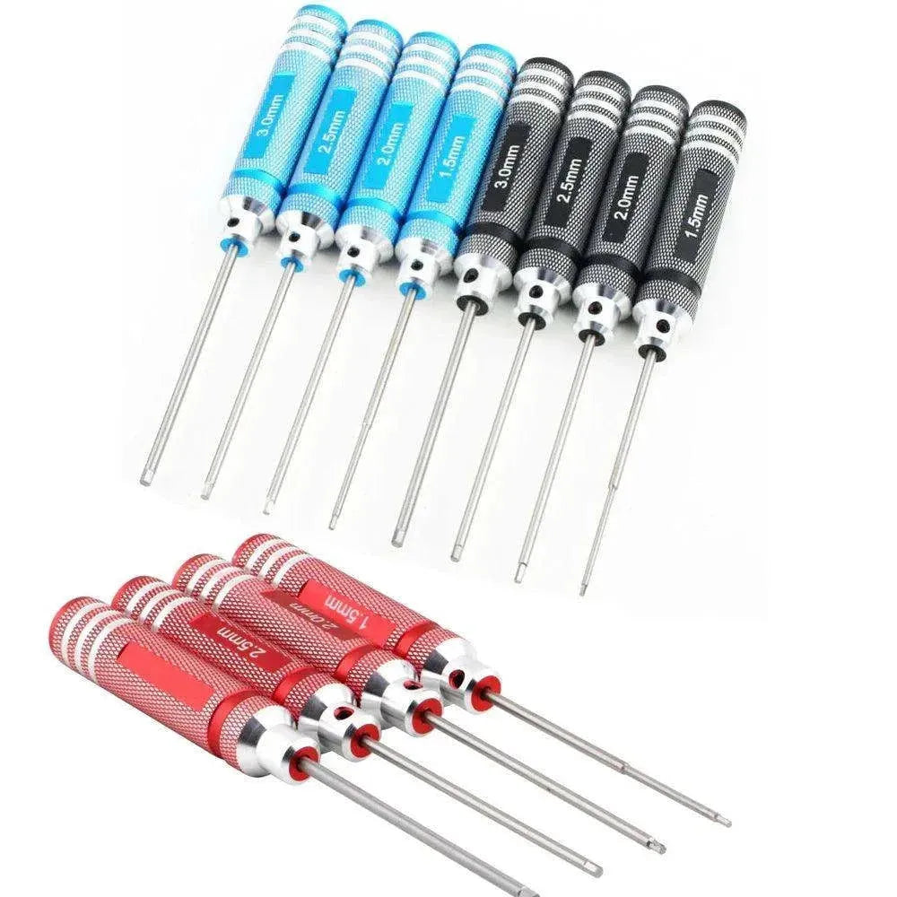 RC Tools 4 pcs hex screw driver set titanium plating hardened 1.5 2.0 2.5 3.0mm screwdriver For RC helicopter Boat Car toys - petguardiansupplies