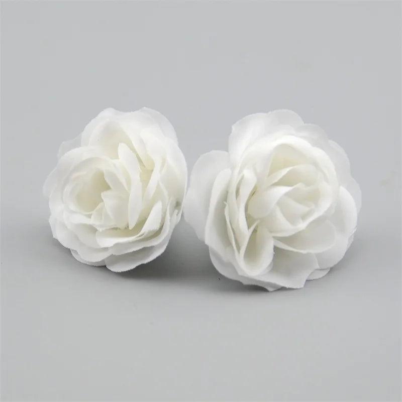 10/50/100pcs 2.5cm Mini Silk Artificial Rose Flower Heads For Wedding Party Home Decoration DIY Accessories Fake Flowers Craft - petguardiansupplies