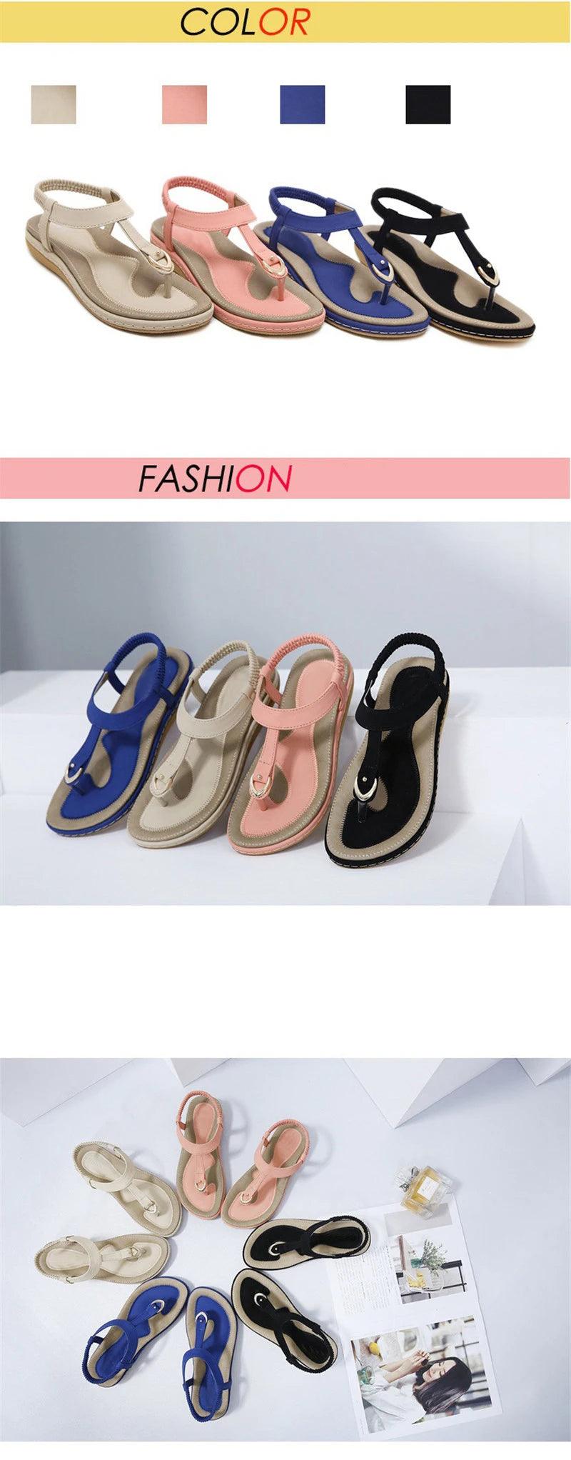 TIMETANG summer shoes women bohemia beach flip flops soft flat sandals woman casual comfortable plus size wedge sandals C065 - petguardiansupplies