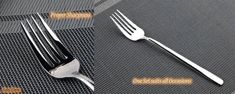 Cozy Zone 24 Pieces Cutlery Set Stainless Steel Tableware Western Dinnerware Set Classic Dinner Set Knife Fork Restaurant Dining - petguardiansupplies