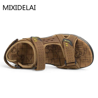 New Fashion Summer Leisure Men Shoes Beach Sandals High Quality Genuine Leather Sandals Soft Large Size Men's Sandals Size 38-48 - petguardiansupplies