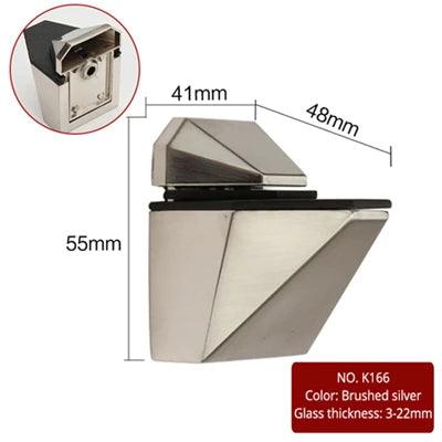 KAK Zinc Alloy Adjustable Glass Shelf Holder Glass Clamps Shelf Support Bracket Chrome Alloy Shelf Holder Glass Shelf Bracket - petguardiansupplies