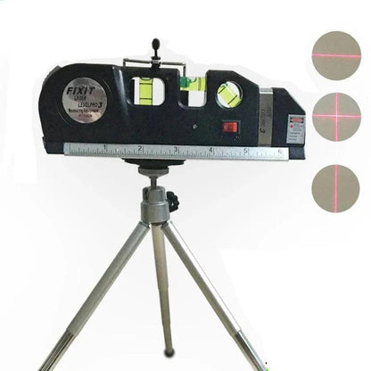 4 in 1 Accurate Multipurpose Laser Level Lever with Tripod Cross Projects Horizontal Vertical Laser Light Beam Measure Tape - petguardiansupplies