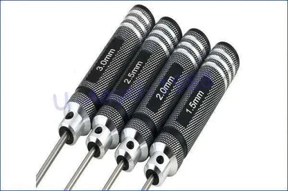 RC Tools 4 pcs hex screw driver set titanium plating hardened 1.5 2.0 2.5 3.0mm screwdriver For RC helicopter Boat Car toys - petguardiansupplies