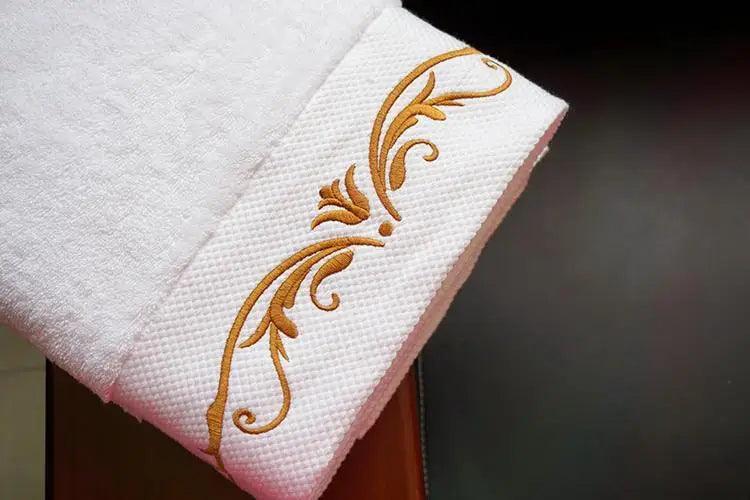 AHSNME White Cotton Personalise Bath Towels Hotel SPA Club Sauna Beauty Salon Custom Embroidery Logo Restaurant Hand Towel - petguardiansupplies