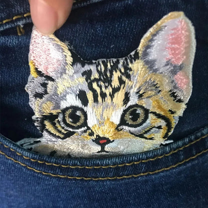 1PC cat patches for clothing iron embroidered patch applique iron on patches accessories badge stickers on clothes Jeans bags - petguardiansupplies