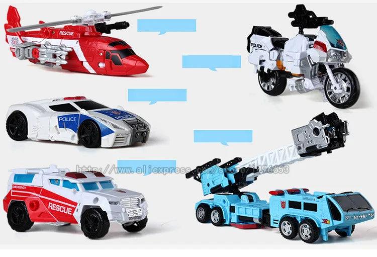 Haizhixing 5 IN 1 Transformation Robot Car Toys Anime Devastator Aircraft Tank Model KO Boys Truck Collection Kid Adult Gift - petguardiansupplies