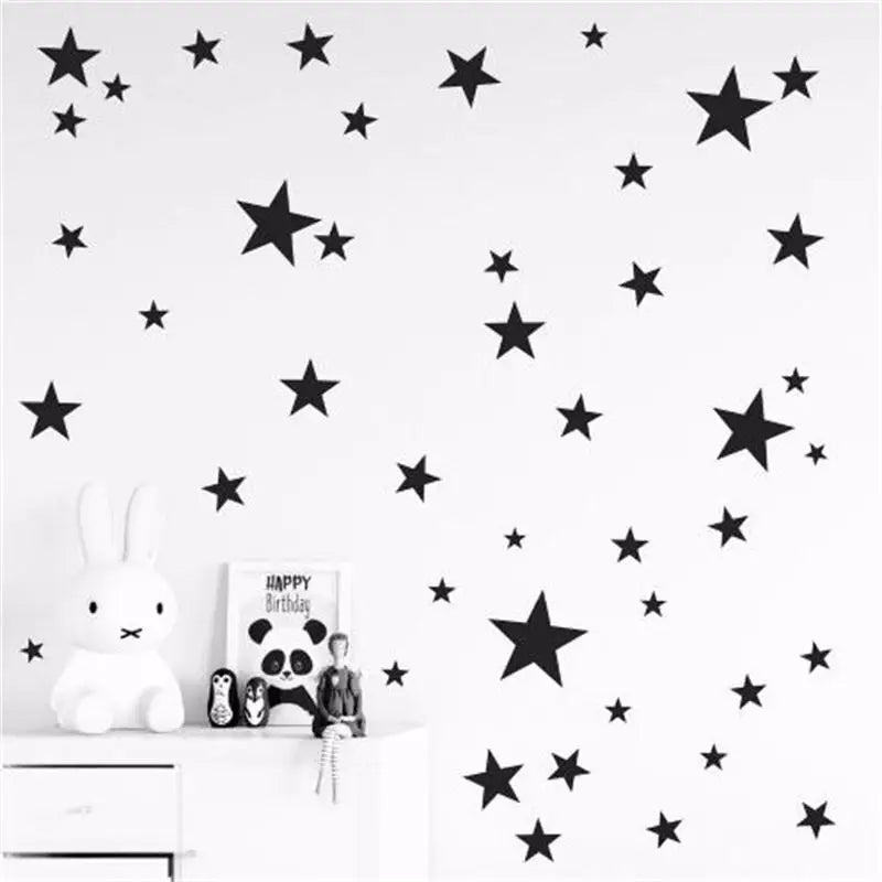 New 45/24pcs Cartoon Starry Wall Stickers For Kids Rooms Home Decor Little Stars Wall Decals Baby Nursery DIY Vinyl Art Mural - petguardiansupplies