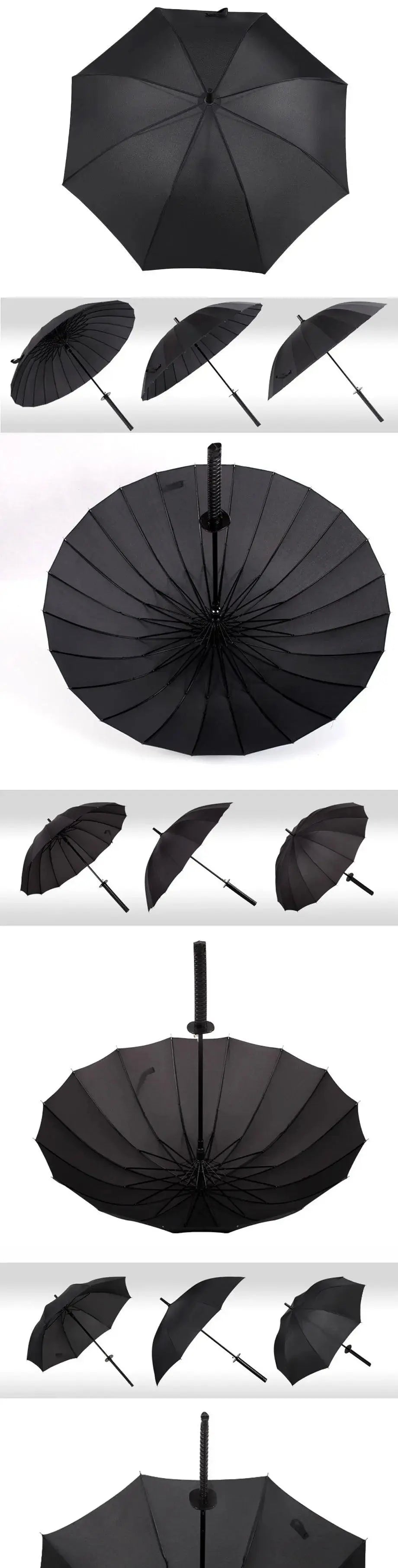 Creative Long Handle Large Windproof Samurai Sword Umbrella Japanese Ninja-like Sun Rain Straight Umbrellas Automatic Open - petguardiansupplies