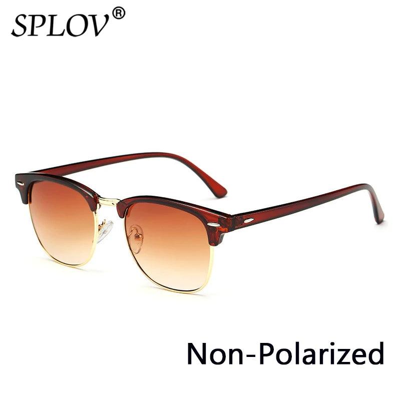 New Fashion Semi Rimless Polarized Sunglasses Men Women Brand Designer Half Frame Sun Glasses Classic Oculos De Sol UV400 - petguardiansupplies