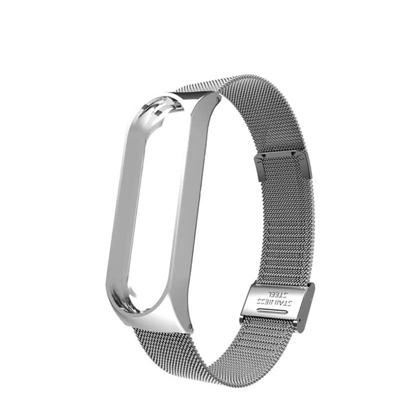 Metal Strap bracelet for Xiaomi mi band 7 6 5 3 4 strap Stainless Steel MiBand 4 Smart Wrist Strap for xiao mi miband 4 3 straps - petguardiansupplies