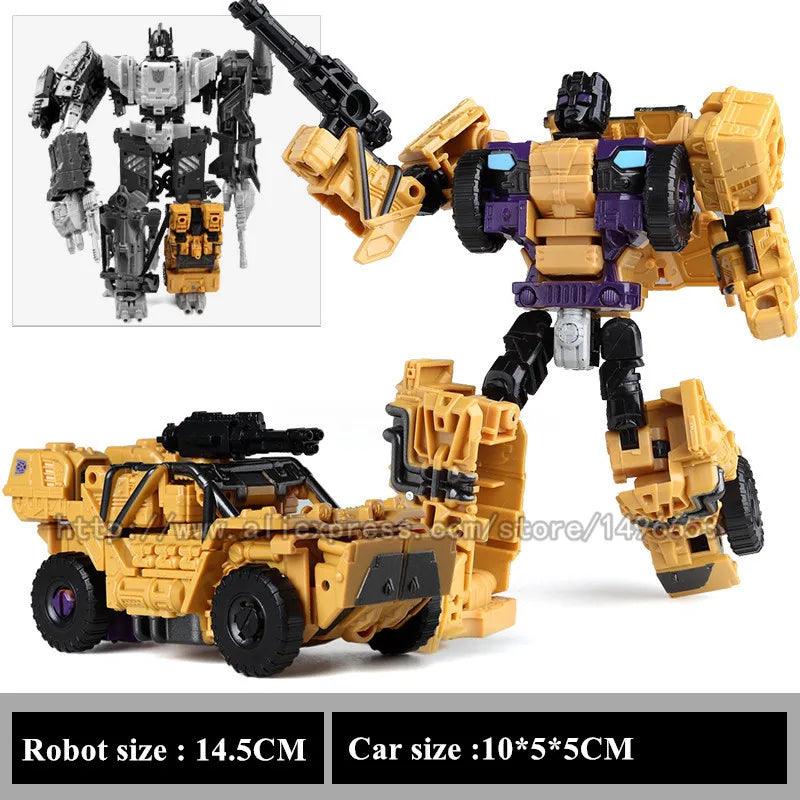 Haizhixing 5 IN 1 Transformation Robot Car Toys Anime Devastator Aircraft Tank Model KO Boys Truck Collection Kid Adult Gift - petguardiansupplies