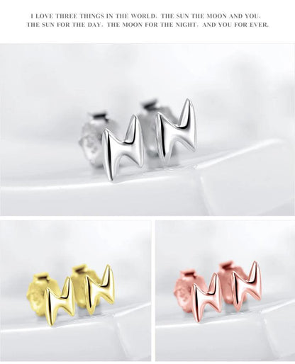 Modian New 6 Style Real 925 Sterling Silver Stars Moon Exquisite Fashion Simple Stud Earrings For Women Triangle Jewelry Brincos - petguardiansupplies