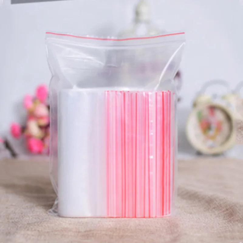 100Pcs/Lot Clear Stand Up Pouch Plastic Zip Lock Bags Zipper Transparent Fruit Snack Self Seal Food Storage Package packaging - petguardiansupplies