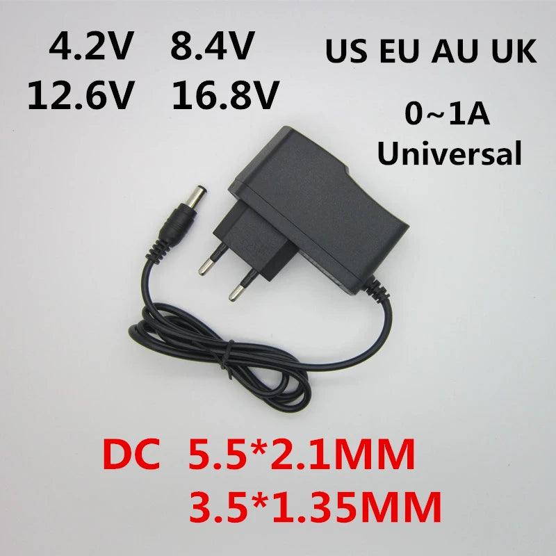 AC 100-240V DC 4.2V 8.4V 12.6V 16.8V 1A Charger Power Adapter supply 4.2 8.4 12.6 16.8 V 1000MA for 18650 Lithium Li-ion Battery - petguardiansupplies