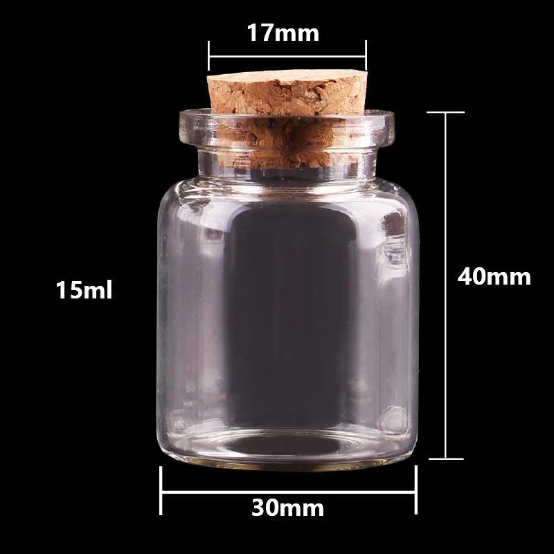 24pcs 10ml 15ml 20ml 25ml 30ml Cute Clear Glass Bottles with Cork Stopper Empty Spice Bottles Jars DIY Crafts Vials - petguardiansupplies