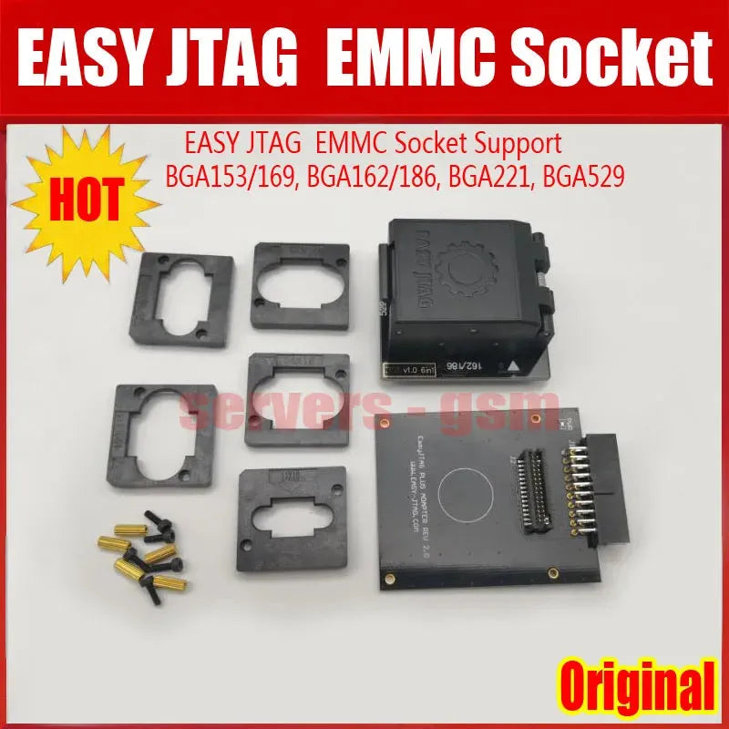 2025 NEW Original EASY JTAG PLUS EMMC Socket Adapter ( Support eMMC BGA153/169, BGA162/186, BGA221,BGA529) - petguardiansupplies