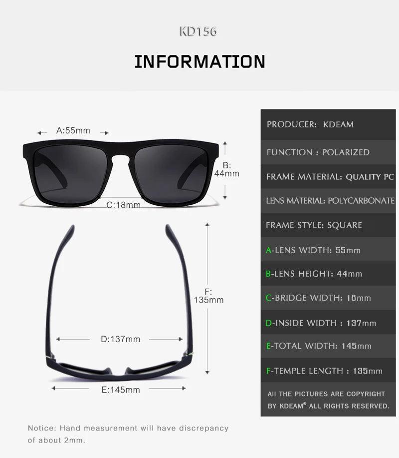 Fashion Guy's Sun Glasses From KDEAM Polarized Sunglasses Men Classic Design All-Fit Mirror Sunglass With Brand Box CE - petguardiansupplies