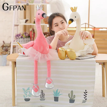 1pc Beautiful Skirt Swan White&Pink Color Super Lovely Animal Stuffed&Plush Baby Cotton Toys Party Doll For Children Girls Kids - petguardiansupplies