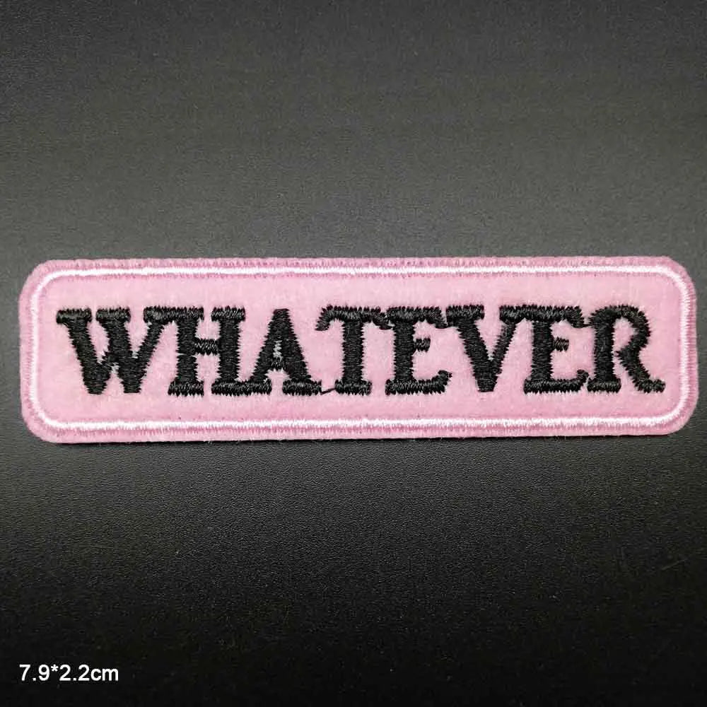 Pink Girl Gang Girlgang Letters Words Embroidery Punk Clothes Patch For Clothing Skirts Jeans Ironing Iron On Patch Applique - petguardiansupplies