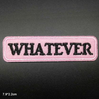 Pink Girl Gang Girlgang Letters Words Embroidery Punk Clothes Patch For Clothing Skirts Jeans Ironing Iron On Patch Applique - petguardiansupplies