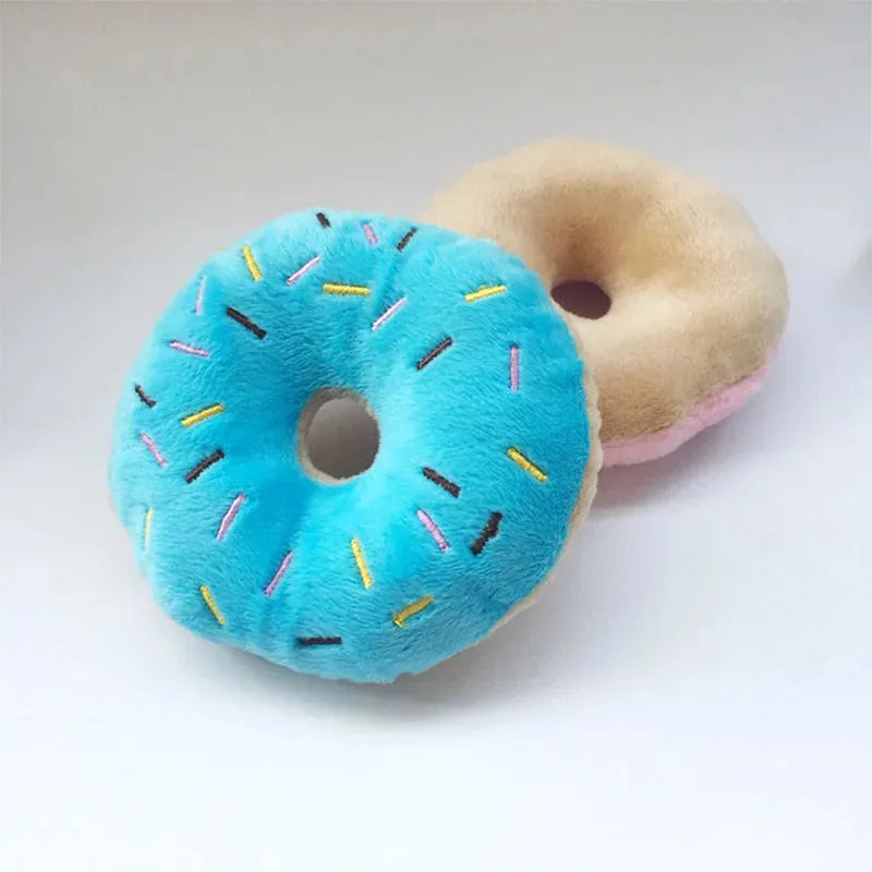 Soft Dog Donuts Plush Pet Dog Toys For Dogs Chew Toy Cute Puppy Squeaker Sound Toys Funny Puppy Small Medium Dog Interactive Toy - petguardiansupplies