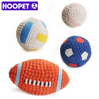 HOOPET Pet Dog Toy Balls Squeak Puppy Toys Interesting Tennis Football Tooth Cleaning Toys for Dogs - petguardiansupplies