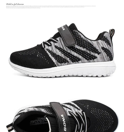 BONA New Arrival Popular Style Children Casual Shoes Mesh Sneakers Boys & Girls Flat Child Running Shoes Light Fast Free Shippin - petguardiansupplies