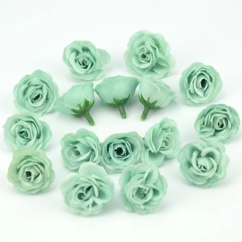 10/50/100pcs 2.5cm Mini Silk Artificial Rose Flower Heads For Wedding Party Home Decoration DIY Accessories Fake Flowers Craft - petguardiansupplies