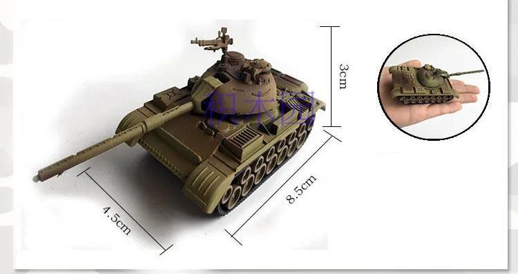 1pcs 1:72 4D Plastic Assemble Tank Kits World War II Model Puzzle Assembling Military Sand Table Toys For Children - petguardiansupplies