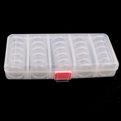 Transparent Empty case 190*95mm (With 25 Pcs Small Box) Nail Art Tip Glitter Boxes Storage Nail Art Rhinestone Case Removable - petguardiansupplies