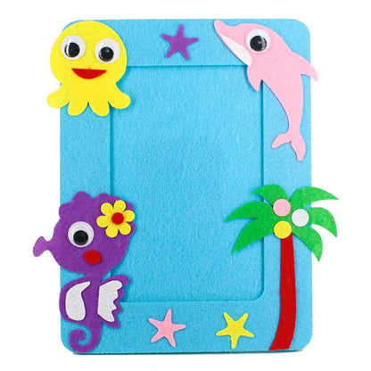 9Pcs/set DIY Cartoon Animal 6 Inch Photo Frame Children Handmade Craft Art Toys for Kids Girl Home Decor Kindergarten Applique - petguardiansupplies