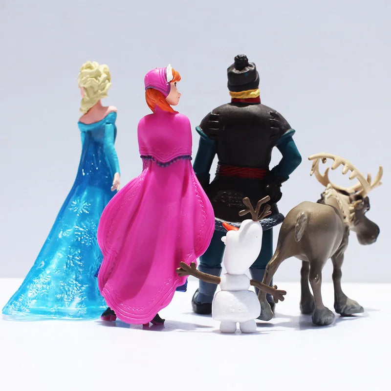 5pcs/Set Frozen The Snow Queen Princess Anna Elsa Action Figure Kristoff Sven Olaf PVC Model Dolls Collection Birthday Gift Toys - petguardiansupplies