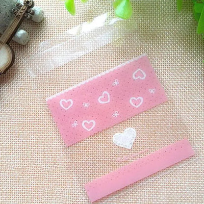 50Pcs/lot Cute Heart Theme Candy Cookie Bags Wedding Birthday Party Candy Buscuit Packaging Bag Christmas Plastic Gift Bags - petguardiansupplies